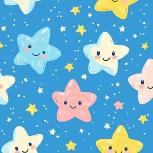 可爱星星卡通图案背景图