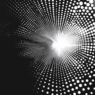 黑白点状放射动感背景图