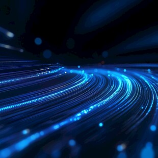 蓝色流光线条科技感背景