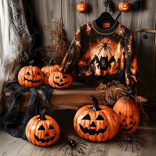 万圣节主题服饰与南瓜装饰