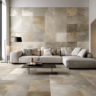 现代简约风客厅瓷砖装饰