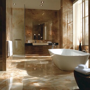 奢华大理石浴室优雅景致