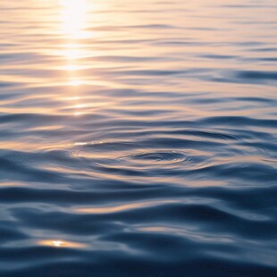 夕阳下的水面涟漪