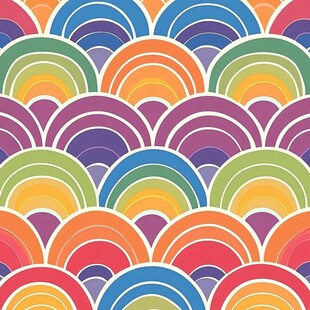 多彩扇形图案无缝背景