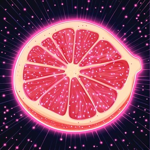 梦幻星空下的西柚切片