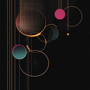 炫彩几何圆形抽象背景图