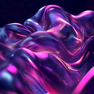 梦幻紫蓝流体抽象艺术画面