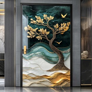 金树海浪入户门艺术装饰