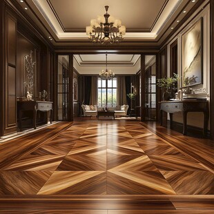 奢华大气的木质客厅走廊