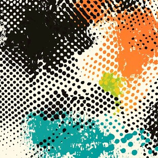 波普风半色调抽象图案背景