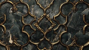 奢华黑金大理石金属花纹