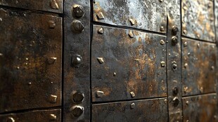 古老金属铆接纹理墙面