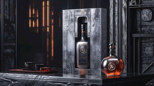 奢华酒瓶与精致包装盒展示