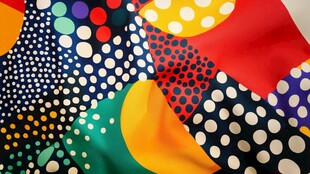 多彩波点图案布料纹理