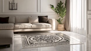 简约客厅沙发绿植地毯美搭