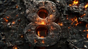 炽热火焰中的数字8