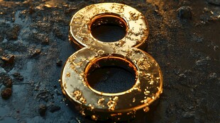 金色闪耀数字8特效画面