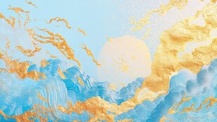 梦幻山海日出美景图