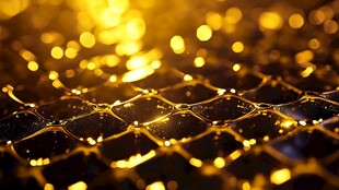 金色光斑下的梦幻网格纹理