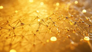 金色网络连接微观世界