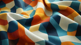 多彩几何图案褶皱布料