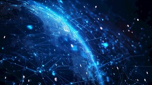 科技感地球与网络连接图景