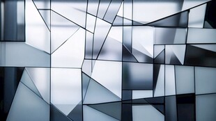 几何抽象玻璃拼接艺术图