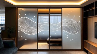 现代简约卧室玻璃隔断设计