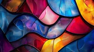 绚丽多彩的抽象波浪图案