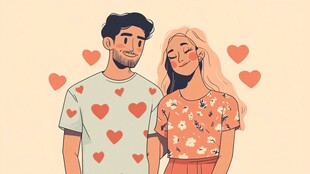 甜蜜情侣 爱意满满