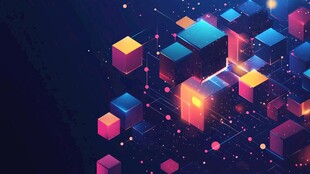 科技感立体方块炫彩背景