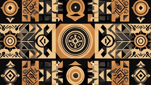 复古几何风民族图案背景