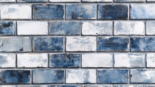 蓝白复古砖墙纹理