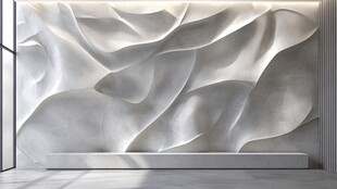 立体波浪纹理艺术背景墙