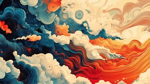 梦幻云海 绚丽色彩交织