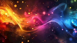 梦幻炫彩流动光效背景图