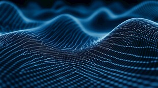 蓝色数据波浪科技感画面