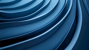 蓝色曲线几何抽象图案