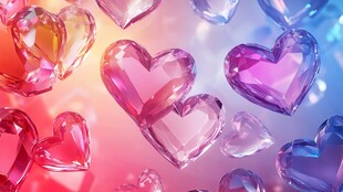 梦幻多彩心形水晶宝石