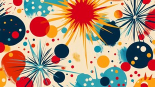 缤纷多彩烟花图案背景