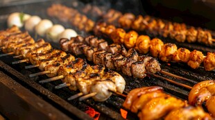 炭烤美味串串 香气四溢