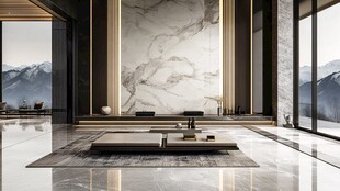 现代奢华大理石客厅空间