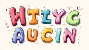 彩色立体字母装饰图案