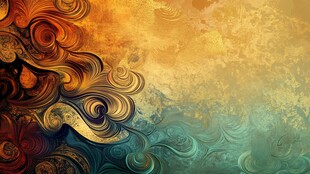 绚丽卷曲花纹抽象背景图