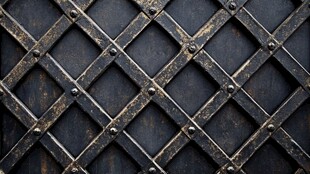 复古金属格栅纹理特写