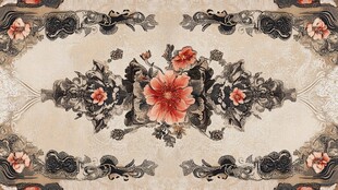 古典花卉纹饰精美地毯图案