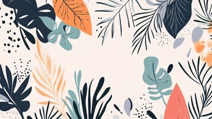 热带植物装饰背景图案