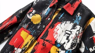 个性涂鸦风潮流印花夹克