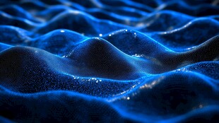 蓝色动感波纹纹理背景图