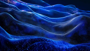 蓝色梦幻波浪纹理背景图